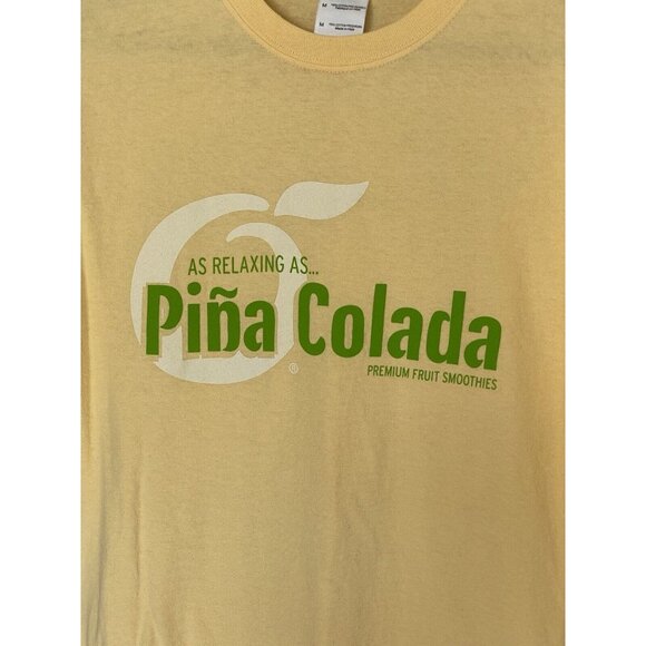 Orange Julius Yellow S/S T-Shirt Men's Size M Pina Colada Fruit Smoothies - Picture 4 of 5